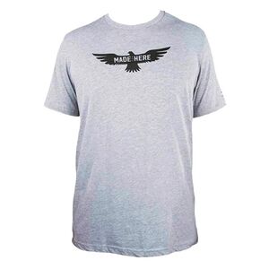 New MADE HERE Soaring Eagle Mens Tee Short Sleeve T-Shirt Grey Black